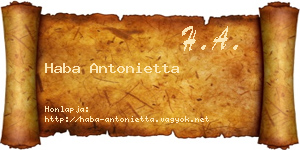 Haba Antonietta névjegykártya